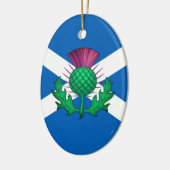 Vlag van Schotland met Thistle bovenop Keramisch Ornament (Links)