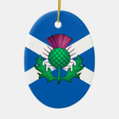 Vlag van Schotland met Thistle bovenop Keramisch Ornament (Voorkant)