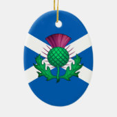 Vlag van Schotland met Thistle bovenop Keramisch Ornament (Achterkant)