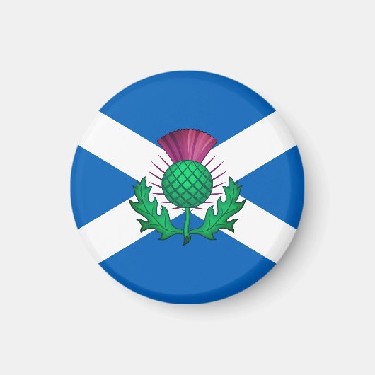 Vlag van Schotland met Thistle bovenop Magneet (Voorkant)