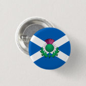 Vlag van Schotland met Thistle bovenop Ronde Button 3,2 Cm (Voorkant /achterkant)