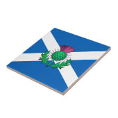 Vlag van Schotland met Thistle bovenop Tegeltje (Zijkant)