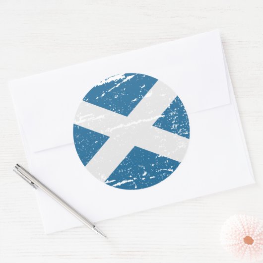 VLAG VAN SCHOTLAND RONDE STICKER (Envelop)