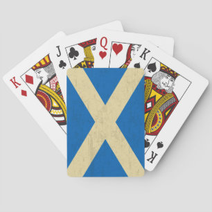 Vlag van Scotland Grungy Pokerkaarten