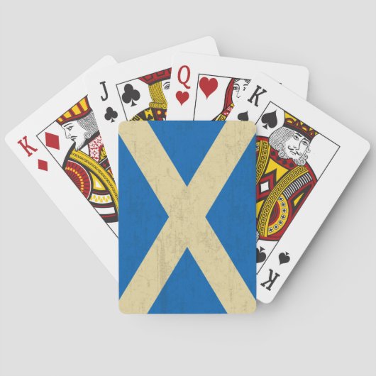 Vlag van Scotland Grungy Pokerkaarten (Achterkant)