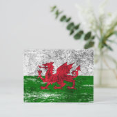 Vlag van Scuffed en Worn Welsh Briefkaart (Staand voorkant)
