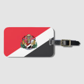 Vlag van Sealand, met het wapen eroverheen geplaat Bagagelabel (Voorkant (horizontaal))