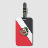 Vlag van Sealand, met wapenschild bovenaan Bagagelabel (Voorkant (verticaal))