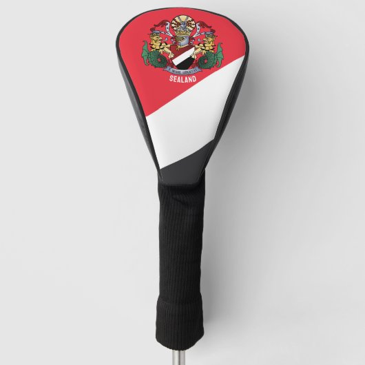 Vlag van Sealand, met wapenschild bovenaan Golfheadcover (Voorkant)