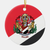 Vlag van Sealand, met wapenschild bovenaan Keramisch Ornament (Voorkant)