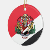 Vlag van Sealand, met wapenschild bovenaan Keramisch Ornament (Links)