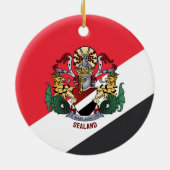Vlag van Sealand, met wapenschild bovenaan Keramisch Ornament (Achterkant)
