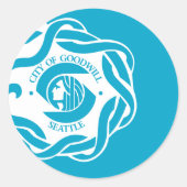 Vlag van Seattle Ronde Sticker (Voorkant)