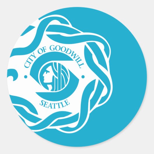 Vlag van Seattle Ronde Sticker (Voorkant)