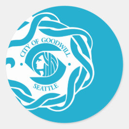 Vlag van Seattle Ronde Sticker