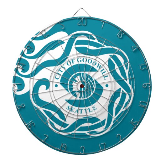 Vlag van Seattle (WA) Dartbord (Voorkant)
