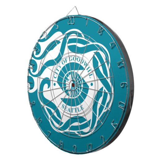 Vlag van Seattle (WA) Dartbord (Voorkant Rechts)