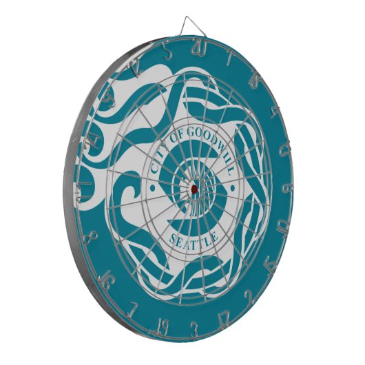 Vlag van Seattle (WA) Dartbord (Voorkant Links)