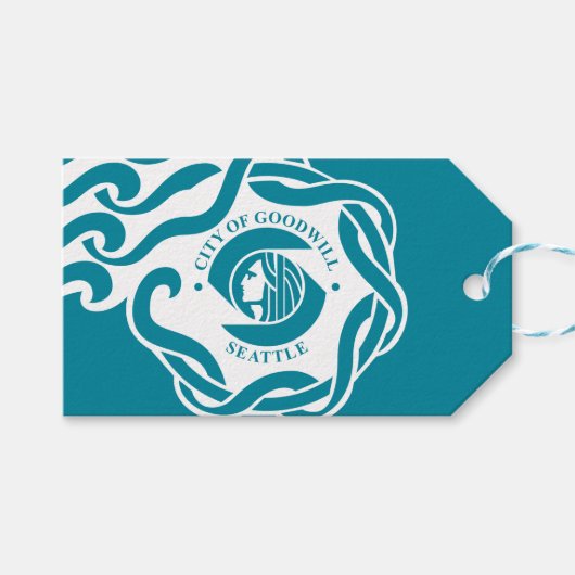 Vlag van Seattle (Washington) Cadeaulabel (Voorkant (Horizontaal))