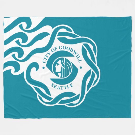 Vlag van Seattle (Washington) Fleece Deken (Voorkant (Horizontaal))