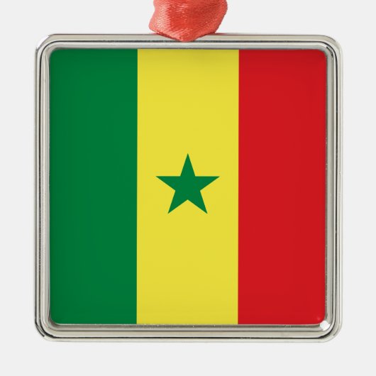 Vlag van Senegal (Afrika) Metalen Ornament (Voorkant)