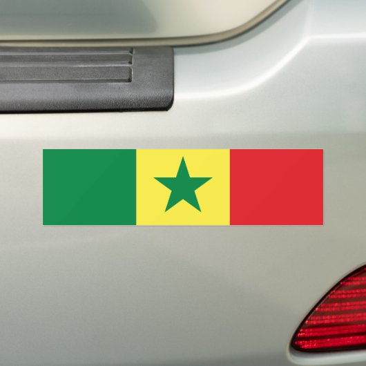 Vlag van Senegal Bumpersticker (Op auto)