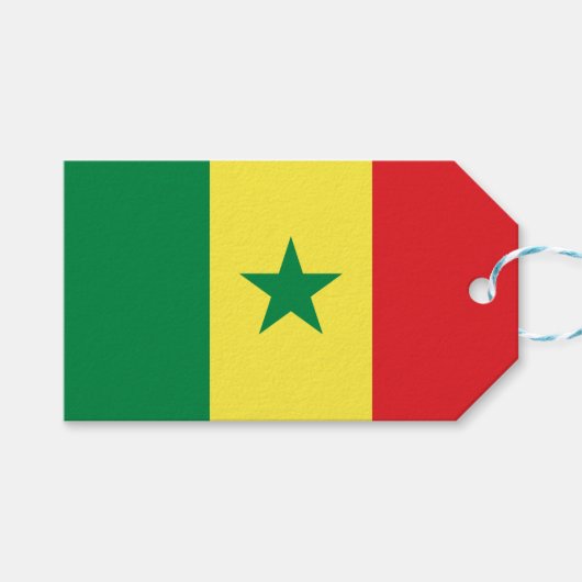 Vlag van Senegal Cadeaulabel (Voorkant (Horizontaal))