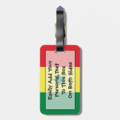 Vlag van Senegal - Easy ID Personal Bagagelabel (Achterkant verticaal)