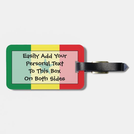 Vlag van Senegal - Easy ID Personal Bagagelabel (Achterkant horizontaal)