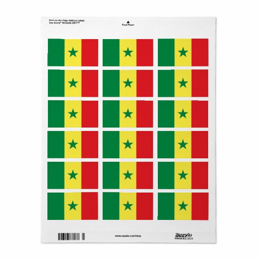 Vlag van Senegal-etiketten Etiket (Full Sheet)