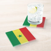 Vlag van Senegal Glazen Onderzetter (Schuin)