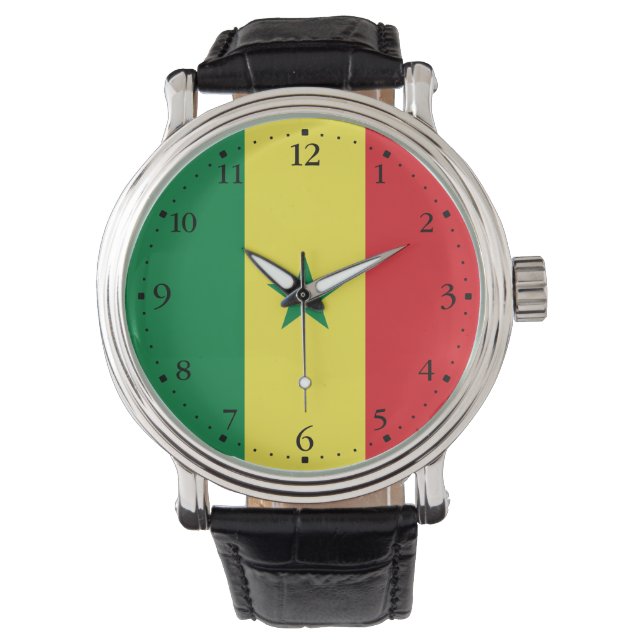 Vlag van Senegal Horloge (Voorkant)