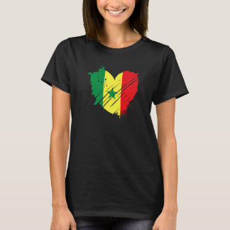 Vlag van Senegal Ik hou van Senegal zit in mijn DN T-shirt