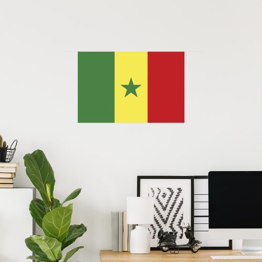 Vlag van Senegal Poster (Thuiskantoor)