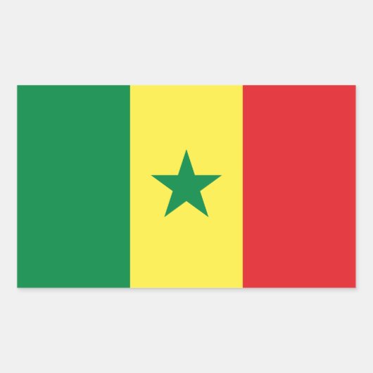 Vlag van Senegal Rechthoekige Sticker (Voorkant)