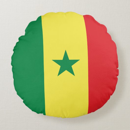 Vlag van Senegal Rond Kussen (Voorkant)