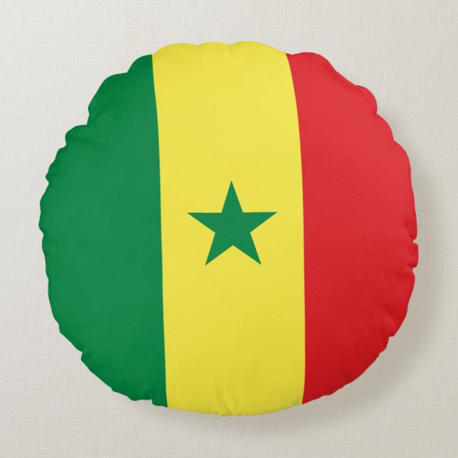Vlag van Senegal Rond Kussen (Voorkant)