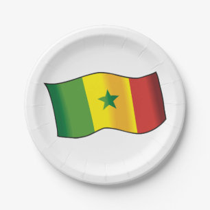 Vlag van Senegal Senegalese trots groen geel rood Papieren Bordje