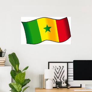 Vlag van Senegal Senegalese trots groen geel rood Poster