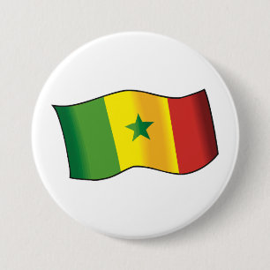 Vlag van Senegal Senegalese trots Groen Geel Rood Ronde Button 7,6 Cm