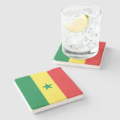 Vlag van Senegal Stenen Onderzetter (Zijkant)