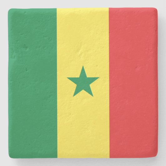 Vlag van Senegal Stenen Onderzetter (Voorkant)