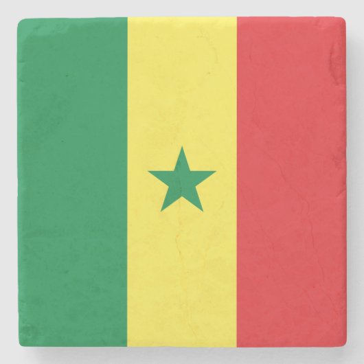 Vlag van Senegal Stenen Onderzetter (Voorkant)