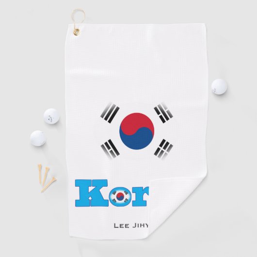 Vlag van Seoul Korea Abstracte Golfhanddoek (Insitu)