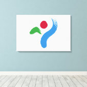 Vlag van Seoul (Zuid-Korea) Canvas Afdruk (Insitu (Houten vloer))