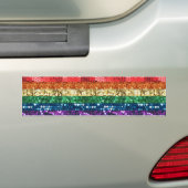 vlag van sequin pride bumpersticker (Op auto)
