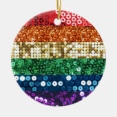 vlag van sequin pride keramisch ornament (Voorkant)