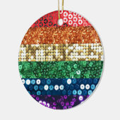 vlag van sequin pride keramisch ornament (Links)