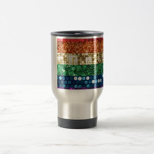 vlag van sequin pride reisbeker (Center)
