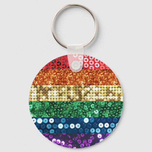 vlag van sequin pride sleutelhanger (Voorkant)